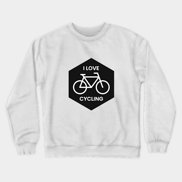 Mountain Cycling Bike Bicycle Biking Lover Black Crewneck Sweatshirt by BrightLightArts